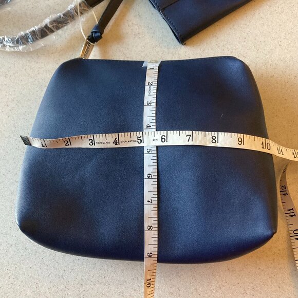 Steve Madden NWT 2 Pc. Set ~ Navy Shoulder Bag with Matching Zipper Pouch - Picture 13 of 16